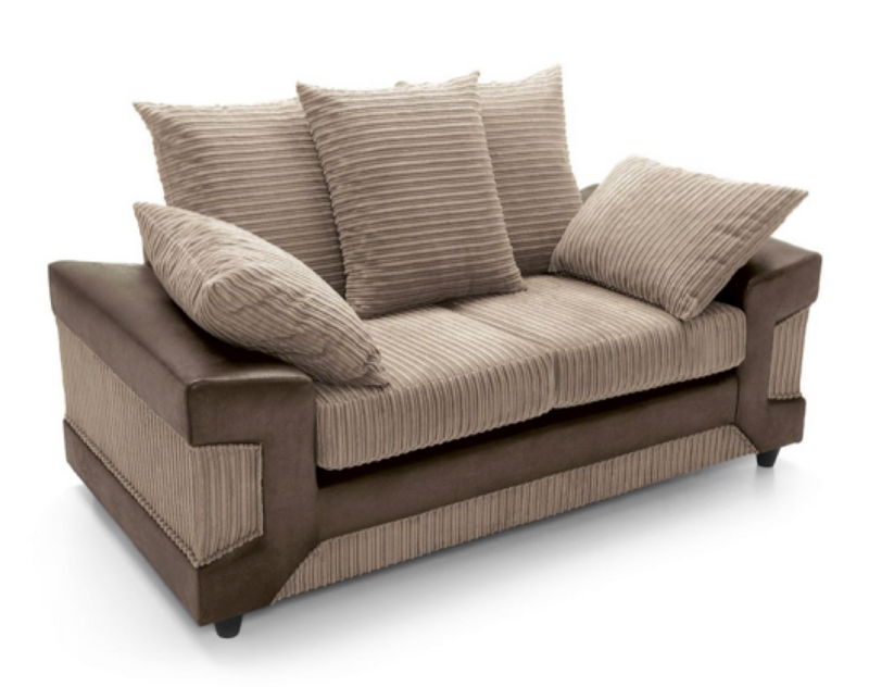 Dino 2 Seater Sofa - Brown & Beige