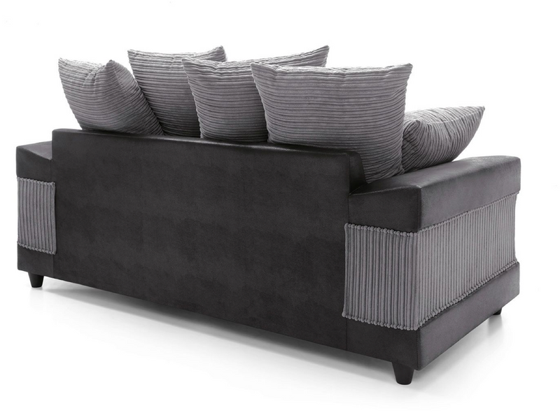 Dulcie 3 Seater Sofa - Black & Charcoal