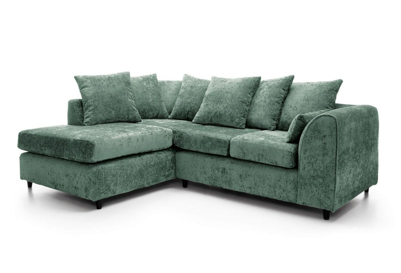 Heidi Left Hand Facing Corner Sofa - Rifle Green