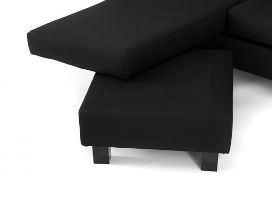 Capri Left Hand Facing Corner Sofa - Black