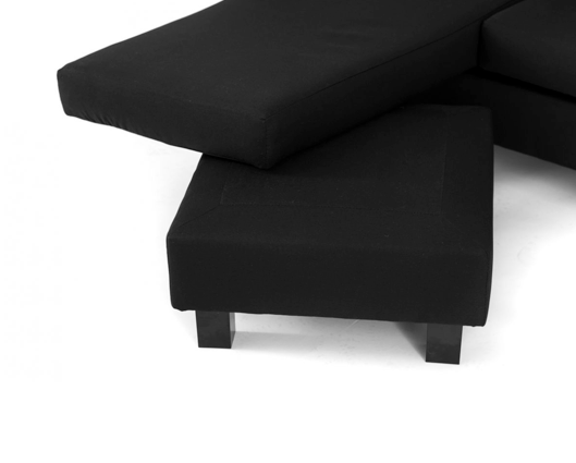 Cora Left Hand Facing Corner Sofa - Black