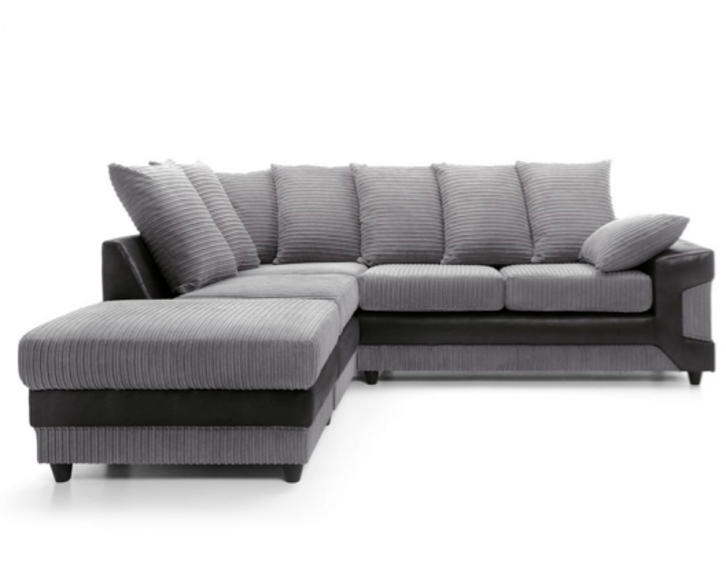 Dulcie Left Hand Facing Corner Sofa - Black & Charcoal