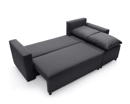 Oslo Right Hand Facing Corner Sofa - Black