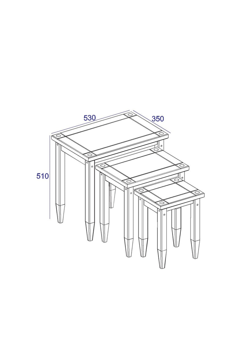 Corona Grey Nest of Tables