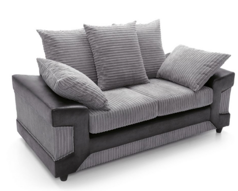 Dino 2 Seater Sofa - Black & Charcoal