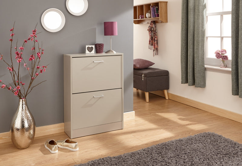 Stirling Two Tier Shoe Cabinet-Grey