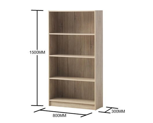 Traditional Tall Bookcase-Oak