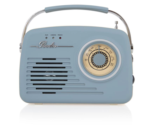 Vintage 1950's Style AM/FM Radio-Blue
