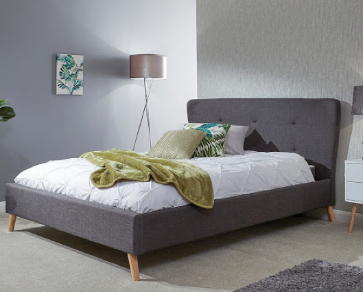 Cecilia King Size Wing Bed-Grey