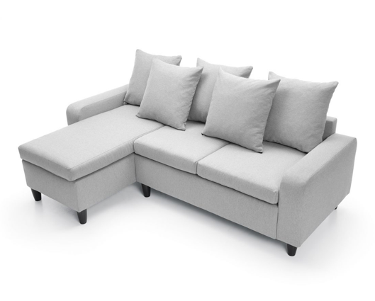 Napoli Left Hand Facing Corner Sofa - Light Grey