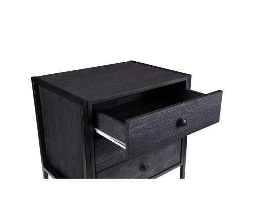 Zahra Nightstand with 3 Drawers-Black