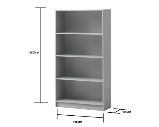 Traditional Tall Bookcase-Grey