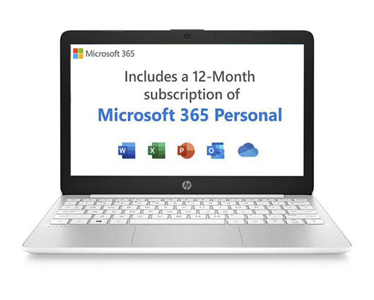 HP Stream 11-ak051 11" 64GB eMMC Windows 11 Microsoft Office 365 Laptop White