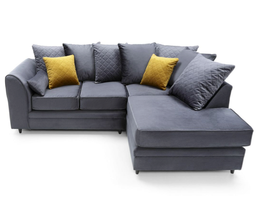 Chicago Right Hand Facing Corner Sofa - Dark Grey