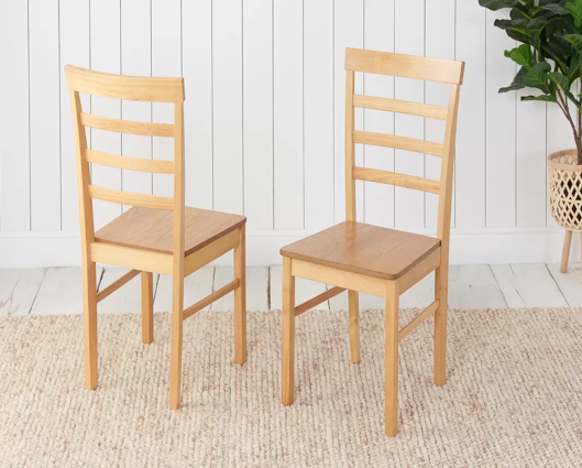 Pagan Dining Table & 2 Ladder Chairs- Oak