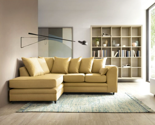 Darcy Left Hand Facing Corner Sofa - Mustard