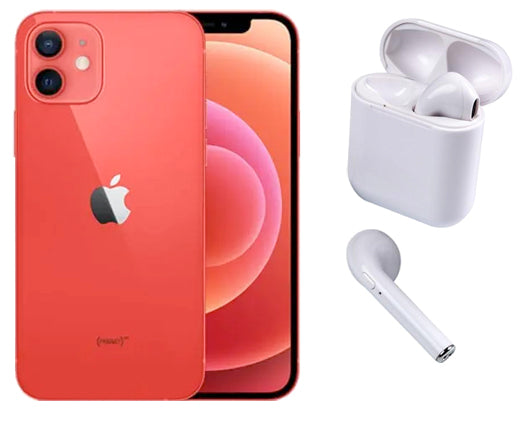 Refurbished Apple iPhone 12 64 Red with Wireless Headphones