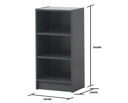 Traditional Small Narrow Bookcase-Dark Grey