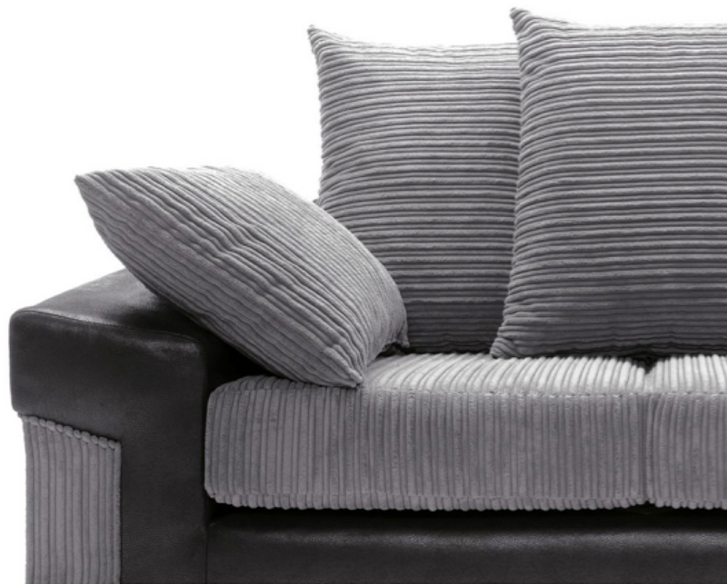 Dino 2 Seater Sofa - Black & Charcoal