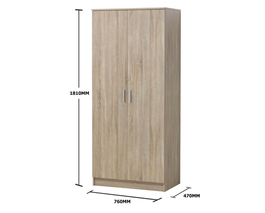 Original 2 Door Wardrobe-Oak