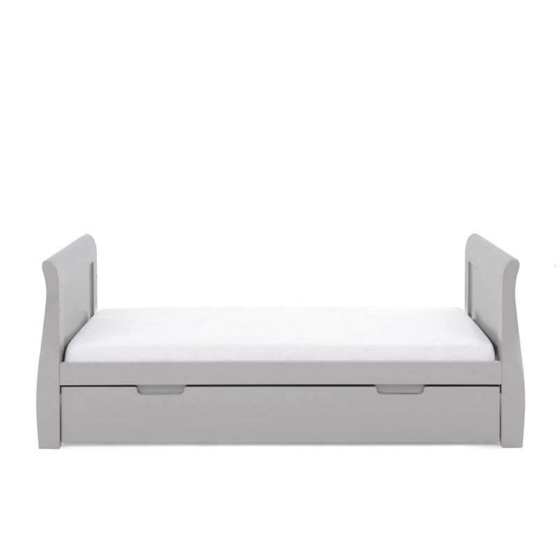 Seren Cot Bed & Breathable Mattress-Warm Grey