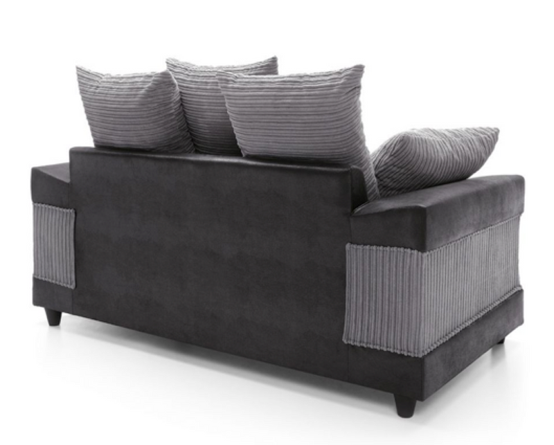 Dulcie 2 Seater Sofa - Black & Charcoal