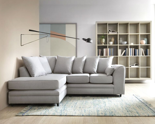 Darcy Left Hand Facing Corner Sofa - Light Grey