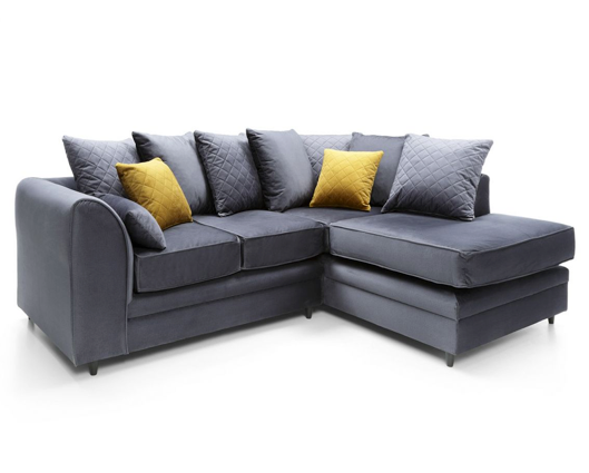 Chicago Right Hand Facing Corner Sofa - Dark Grey