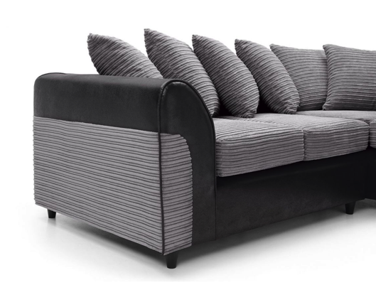 Harvey Right Hand Facing Corner Sofa - Black & Charcoal