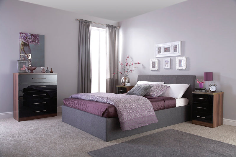 Axn Double Ottoman-Grey Fabric Bed