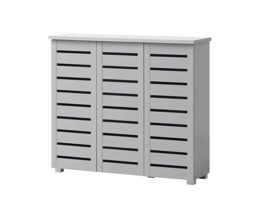 3 Door Shoe Cabinet-Grey