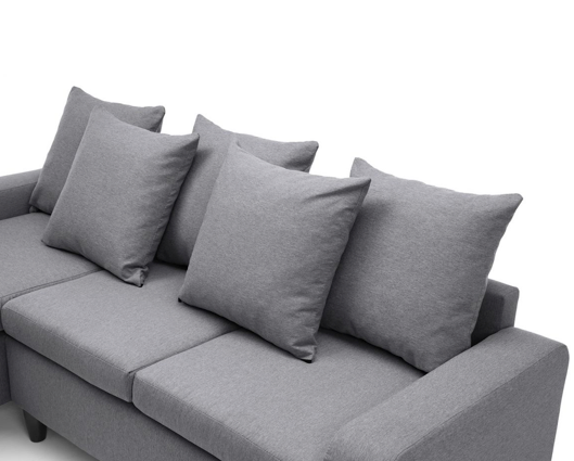 Napoli Left Hand Facing Corner Sofa - Dark Grey