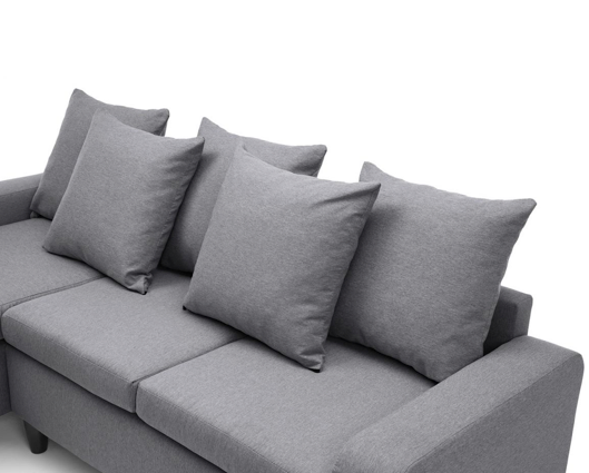 Noah Left Hand Facing Corner Sofa - Dark Grey