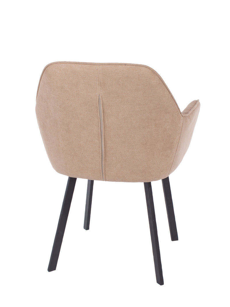 Ultra Sand Fabric Upholstered Dining Armchair Pair