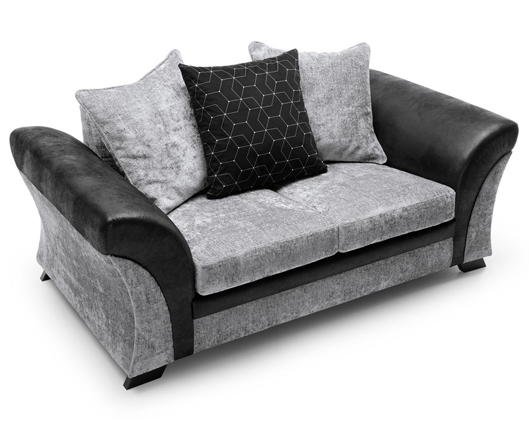 Francisco 2 Seater Sofa - Black & Charcoal