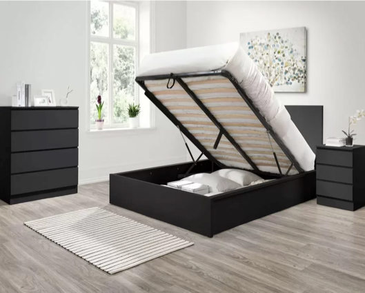 Oslo King Ottoman Bed - Black