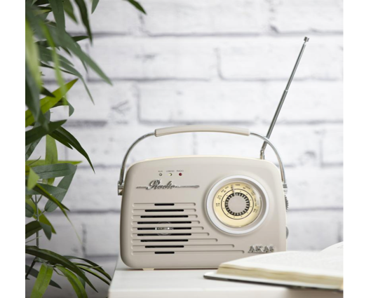 Vintage 1950's Style AM/FM-Taupe