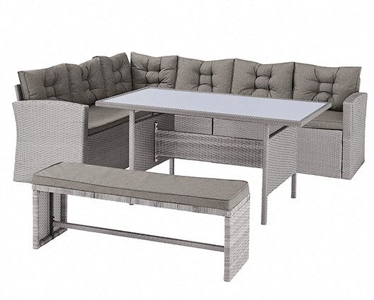 Munich Grey PC Corner Sofa Dining Set