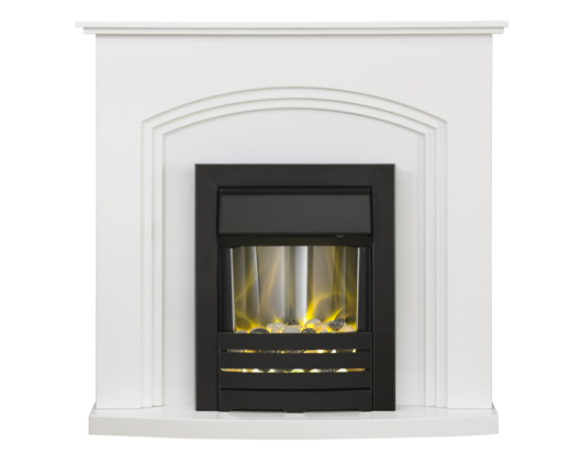 Talitha  Fireplace 41inch - White With Electric Fire - Black