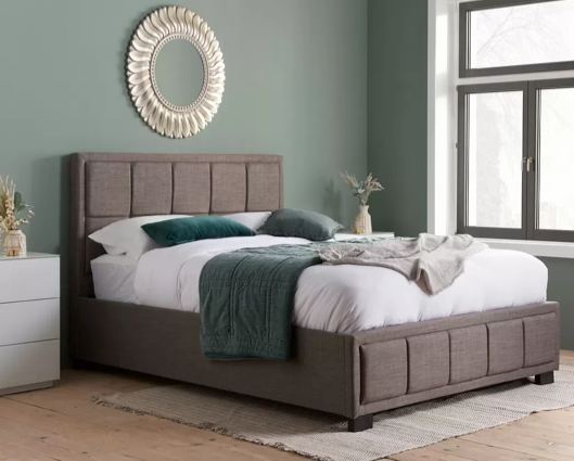 Harrison King Size Bed-Grey