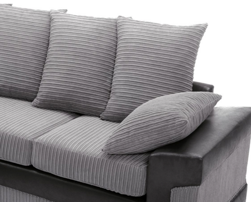 Dulcie Left Hand Facing Corner Sofa - Black & Charcoal
