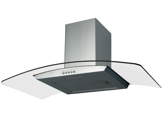 SIA CGH90SS 90cm Curved Glass Chimney Cooker Hood Extractor Fan Stainless Steel