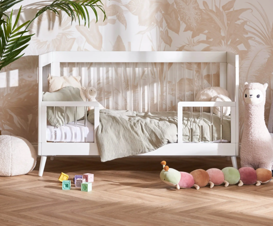 Maya Cot Bed - White with Acrylic