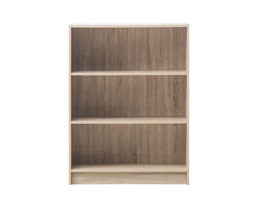 Traditional Low Wide Bookcase-Oak