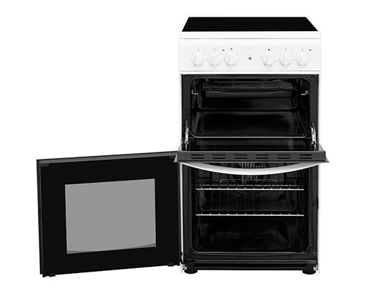 Indesit ID5V92KMW/UK 50cm Electric Double Cooker with Ceramic Hob