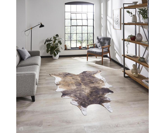 Brown Cow Print Rug- 130cm x 155cm