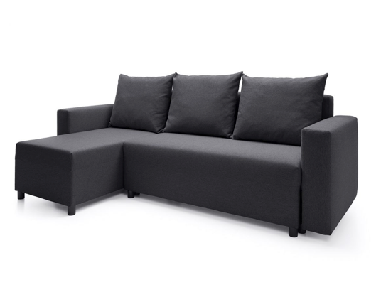 Oslo Left Hand Facing Corner Sofa - Black