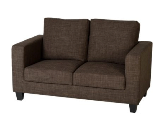 Tabitha Two Seater Sofa-in-a-Box - Dark Brown Fabric