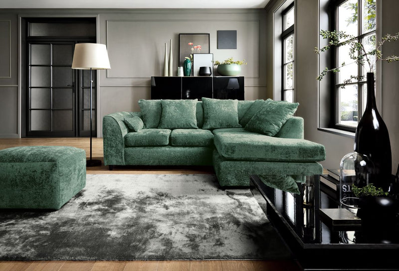 Heidi Right Hand Facing Corner Sofa - Rifle Green