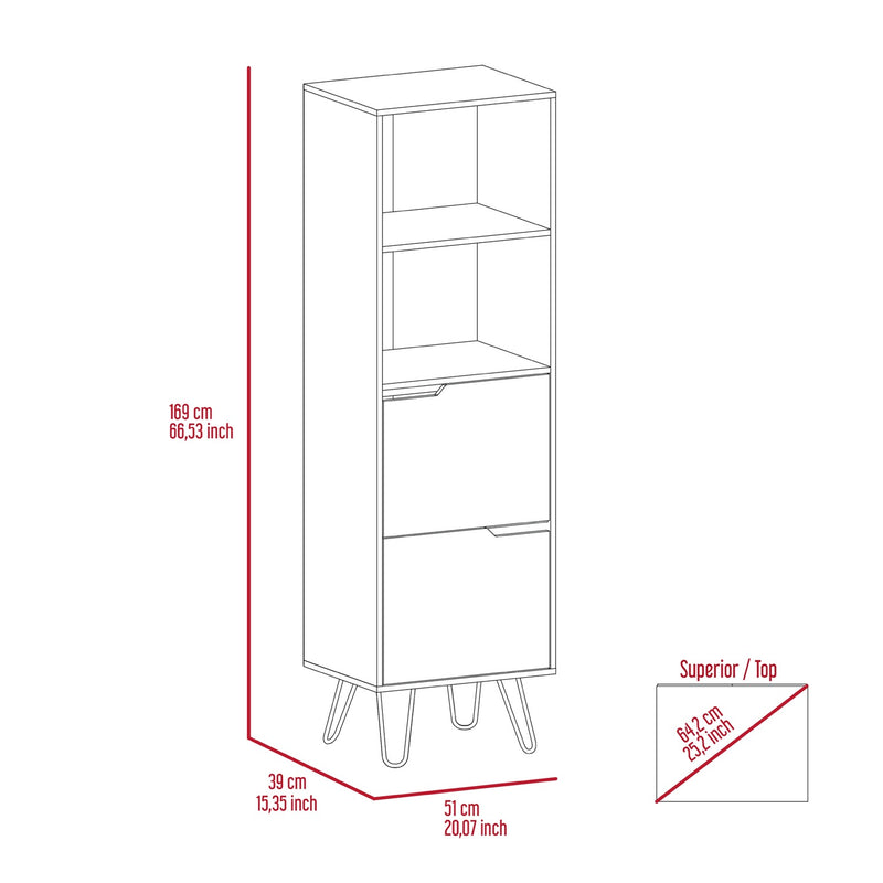 Matteo Tall Bookcase with 2 Doors